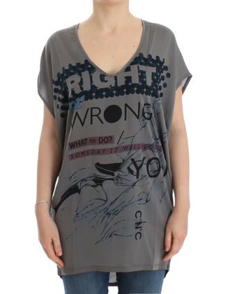 Costume National V-neck long Womens t-shirt