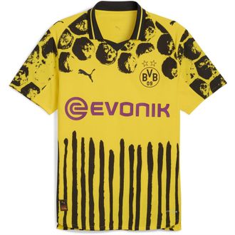 Puma Mens KidsSuper Borussia Dortmund Authentic Home Shirt 2025 2026 Adults in Yellow/Black - Size X-Small