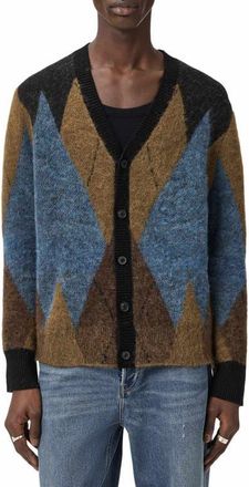 AllSaints Beam Geo Pattern Cardigan in Cider Brown at Nordstrom, Size Xx-Large