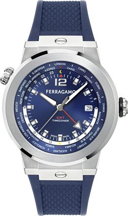Ferragamo F-80 GMT Worldtime Silicone Watch