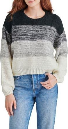 Steve Madden Colette Stripe Sweater in Grey Multi at Nordstrom Rack, Size X-Small