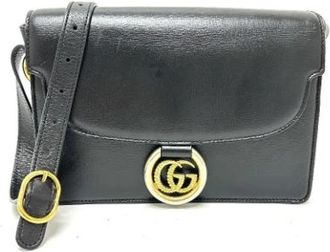 Gucci Pre-owned Cross Body Bags, female, Black, Size: ONE SIZE Pre-owned Leather gucci-bags