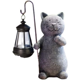 OEM Estatua Decorativa De Gato Para Exteriores Con Luz Solar, Ideal Para El Jard&iacute;n O La Sala De Estar. Regalo Perfecto Para Mujeres, Hombres, Madres Y Cum