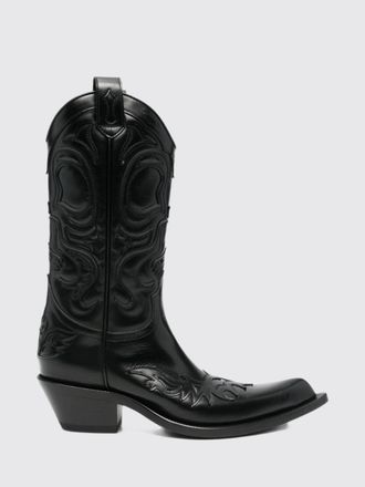 Acne Studios Stivali texani in pelle liscia con punta affusolata e ricami