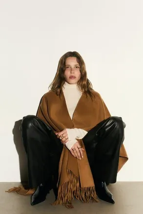 H&M Wool-blend Cape in Dark Beige at Nordstrom
