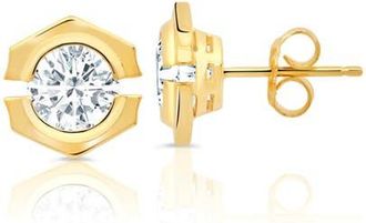 Crislu Solara Cubic Zirconia Stud Earrings in 18Kt Yellow Gold /Clear Stone at Nordstrom