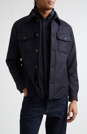 Moorer Duino Waterproof Virgin Wool & Cashmere Jacket in Blue at Nordstrom, Size 40 Us