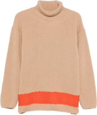 Msgm ribbed high-neck jumper - Neutrals