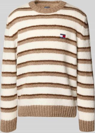 Tommy Jeans Regular Fit Strickpullover mit Alpaka-Anteil in Beige, Größe XXL