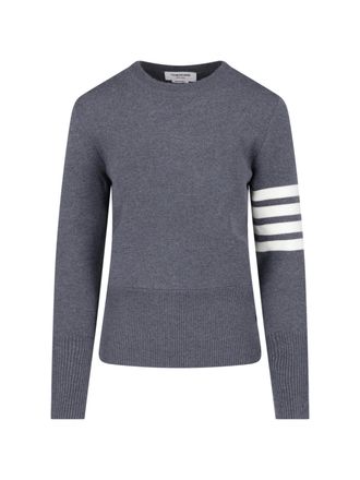 Thom Browne Crew Neck Sweater with Bold Stripe Accents