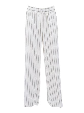 PESERICO Woman Trousers Striped Straight-Leg Pants