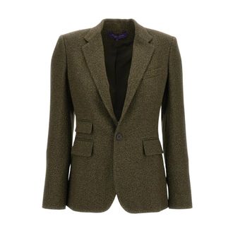Ralph Lauren Broken-Twill Single-Breasted Blazer - female - Ralph Lauren - Blazers - Green - 2XS - Jackets