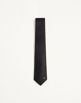 Valentino Garavani Valentie Silk Tie with VLogo Signature Detail