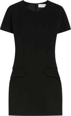 Sportmax Jerseyjurk met knoop - Dames - Korte kleedjes - Zwart - S - Kleedjes