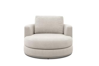 Castlery Hamilton Swivel Armchair 39.4 Customized, (Performance Fleece) Cream, Spill Resistant, 360-&deg; Swivel for Men