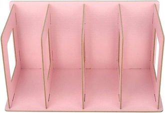 OEM Soporte De Madera Para Peri&oacute;dicos Y Estanter&iacute;a Para Escritorio, Estanter&iacute;a Diy Con Espacio Para Dvd, Estanter&iacute;a Rosa Para Estudiantes