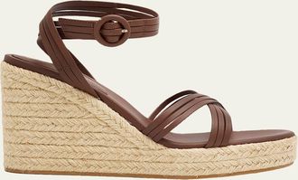Gianvito Rossi 70mm Strappy Leather Espadrille Platform Sandals