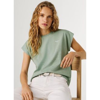 Pepe Jeans London T-shirt met korte mouwen en ronde hals, logo op de borst