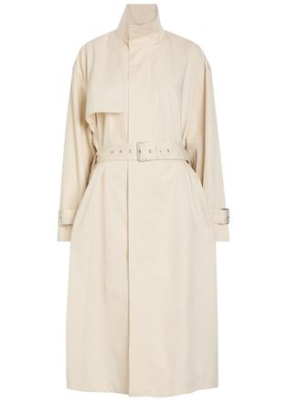 Frame Denim The Field Belted Cotton Trench Coat - Off White - S (UK8-10 / S)