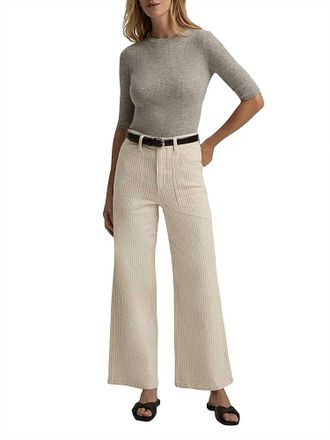 Favorite Daughter The Mischa Striped Cotton Utility Pants In Newport