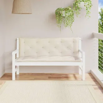 vidaXL Cuscini Panca Giardino 2pz Bianco Crema 150x50x7 Tessuto Oxford - Vidaxl