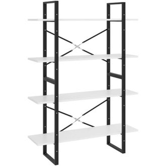 vidaXL Vidaxl - Libreria a 4 Ripiani Bianca 100x30x140 cm in Legno Multistrato