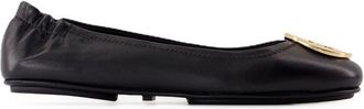 Tory Burch Womens Ballerina Black Lambskin