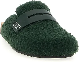 J.W.Anderson Textured Felt Loafer Mule - Green