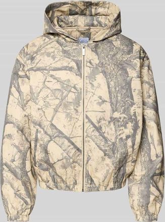 Karl Kani Jacke mit Kapuze und Logo in Beige, Gr&ouml;&szlig;e XXL