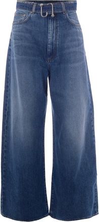 Sportmax Jeans, Dames, Blauw, W27, Katoen, Procida Wijde Jeans