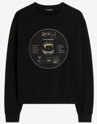 Roberto Cavalli Graphic Print Cotton Sweatshirt, Size X-Small