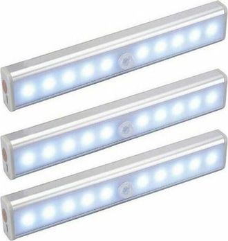 OEM Juego De 3 L&aacute;mparas Led De 10 Pulgadas, Inal&aacute;mbricas, Recargables Por Usb, Magn&eacute;ticas, Con Sensor De Movimiento, Port&aacute;tiles. Luz Para Armario, Luz De 
