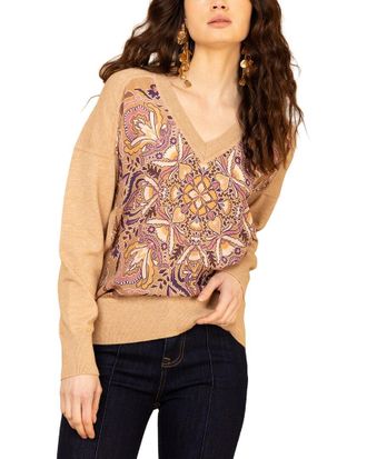 Hale Bob Hale Bob V Neck Stormi Silk Sweater