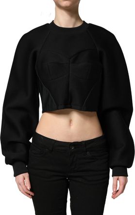 Alberta Ferretti Cropped ZipperBack Sweatshirt Womens Sweater