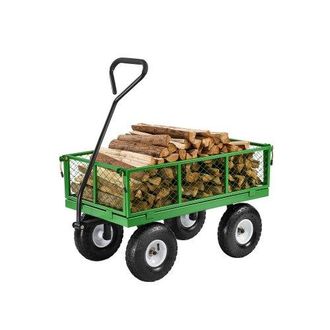 OEM Carrito De Jard&iacute;n De Acero De 1700 X 480 X 515 Mm Con Neum&aacute;ticos De 10, Laterales De Malla Extra&iacute;bles Y Manija Giratoria De 180&deg; Para Exterior, Capaci