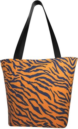 AOOEDM Tiger Print Animal Print Tote Bag Women Capacity Shoulder Grocery Shopping Bags