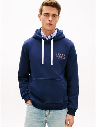 Tommy Hilfiger Mens Embroidered Monotype Logo Hoodie - Navy - XL