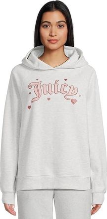Juicy Couture Raglan Sleeve Oversized Fit Hoodie Womens Sweatshirt Lite Grey Heather : LG (US 10-12), Cotton/Polyester