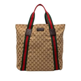 Gucci Pre-owned Tote Bags, female, Brown, Size: ONE SIZE Pre-owned Canvas Tote Bag