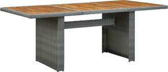 vidaXL Vidaxl - Mesa De Jard&iacute;n Rat&aacute;n Sint&eacute;tico Madera Maciza Acacia Gris Claro