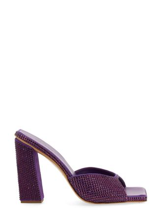 Gia Borghini Purple Embellished Rosie Sandals