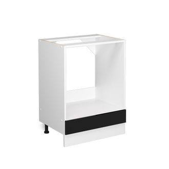 Vicco Mueble Bajo Universal R-line, Negro Brillo Intenso, 60 Cm Con Nicho Grande, Sin Encimera Vicco