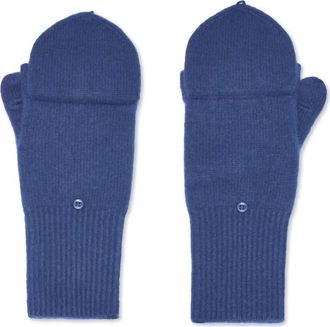 White + Warren Womens Cashmere Pop Top Glove In Deep Navy