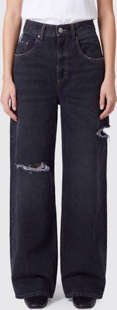 Icon Denim Los Angeles Jeans Poppy wide leg a vita alta con effetto distressed