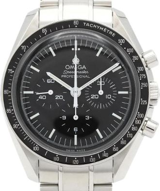 Omega Pre-owned Speedmaster Moonwatch Pro Roestvrij staal Horloge - Heren - Vintage Horloges - Zwart - ONE Size - Vintage