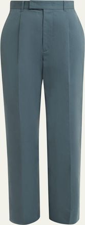 Jil Sander Pleated Cotton Straight-Leg Pants