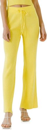 endless rose Ribbed Drawstring Pants in Lime at Nordstrom, Size X-Small