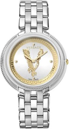 Versace Thea Zilver Goud Horloge - Dames - Horloges - Grijs - ONE Size - Accessoires