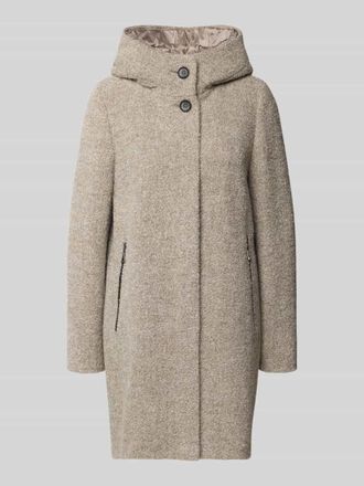 Gil Bret Mantel mit Kapuze und Rei&szlig;verschlusstaschen in Beige Melange, Gr&ouml;&szlig;e 44