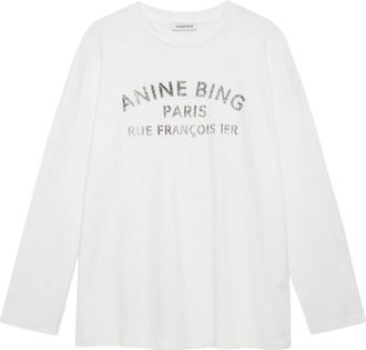 Anine Bing T-Shirts - Dames - Longsleeves - Wit - L - Tops